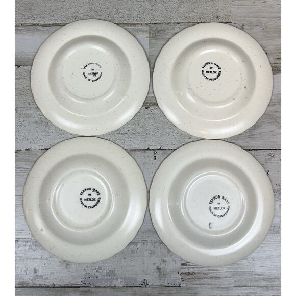 Vernon Ware VINEYARD Metlox Saucers Set Of 4 Vintage 6" - Picture 2 of 4